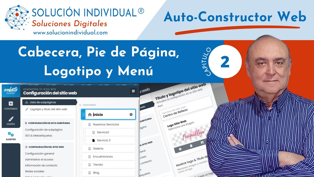 Auto-Constructor de páginas Web - Diseñar Cabecera, Pie de Página, Logotipo y Menú Principal