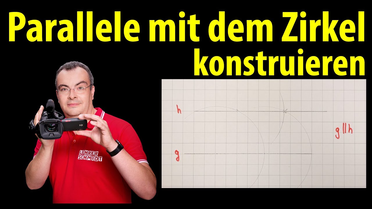 Parallele mit dem Zirkel konstruieren - so geht das! | Lehrerschmidt