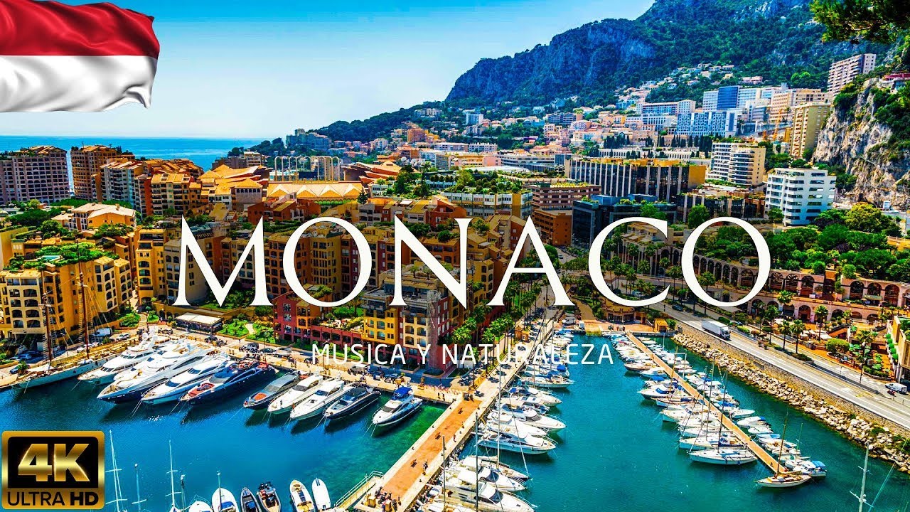 volando sobre Monaco 4k | increíble paisaje natural hermoso con música relajante | vídeo 4k