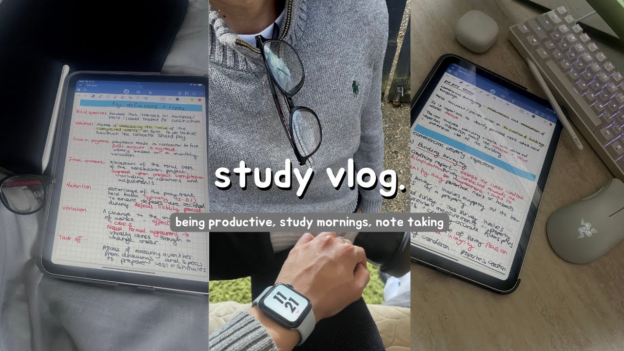 study vlog | being productive, study mornings, note taking