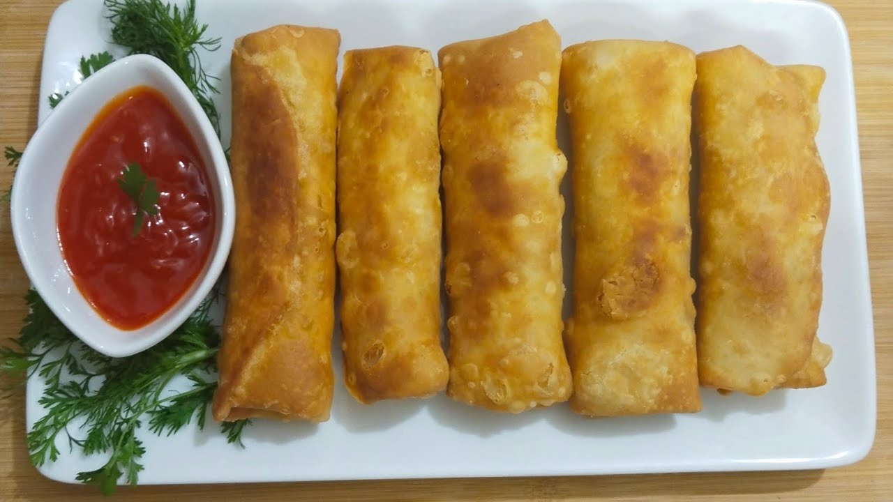  চিকেন ভেজিটেবল স্প্রিং রোলস | crispy and crunchy spring Rolls Recipe with homemade spring sheet || 