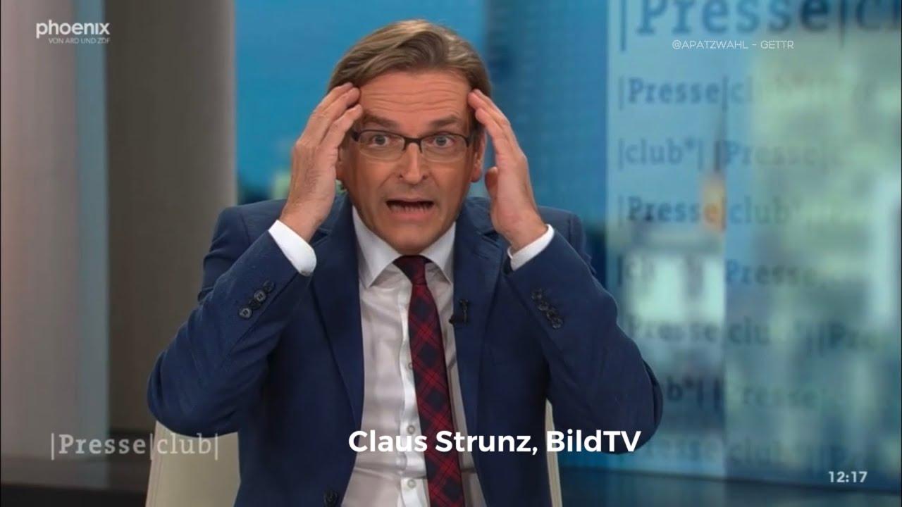 Presseclub. Claus Strunz wird Angst und Bange! Wegen gr&uuml;ner Dame vom DerSPIEGEL.