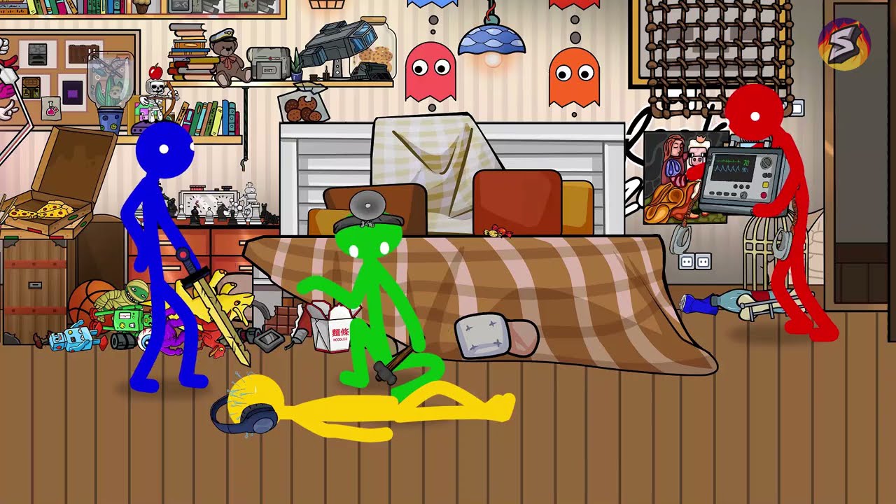 Stickman vs Haunted House - Cartoon Animation