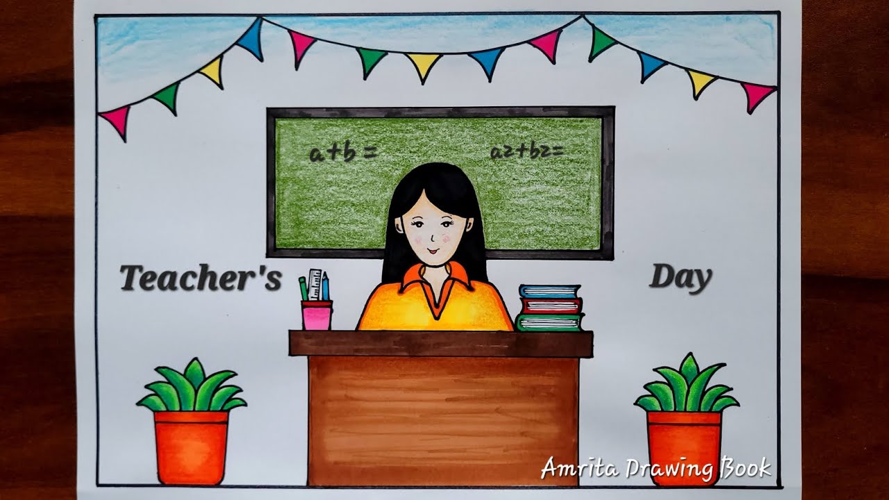 Teacher's Day Special Drawing | Teacher's Day poster drawing | Happy Teacher's Day Drawing Easy Step