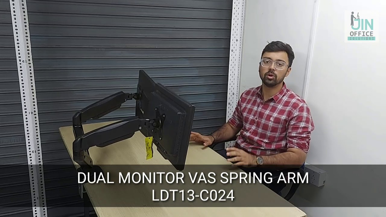 Dual Monitor Gas Spring Arm For monitors upto 27 inches| Dual Monitor Gas spring Hydraulic Stand