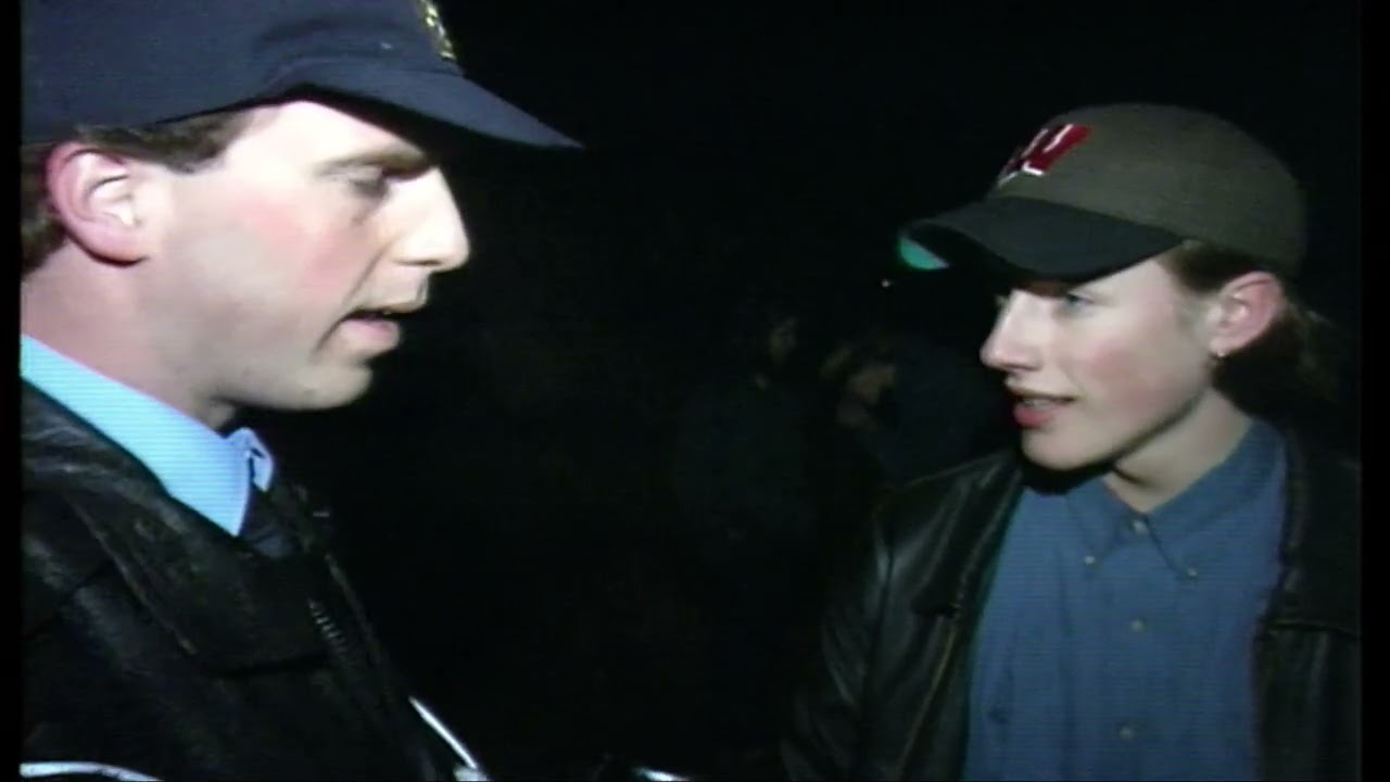 Följ med en kväll med en polispatrull i Landskrona 1996. Landskrona Vision lokal-tv
