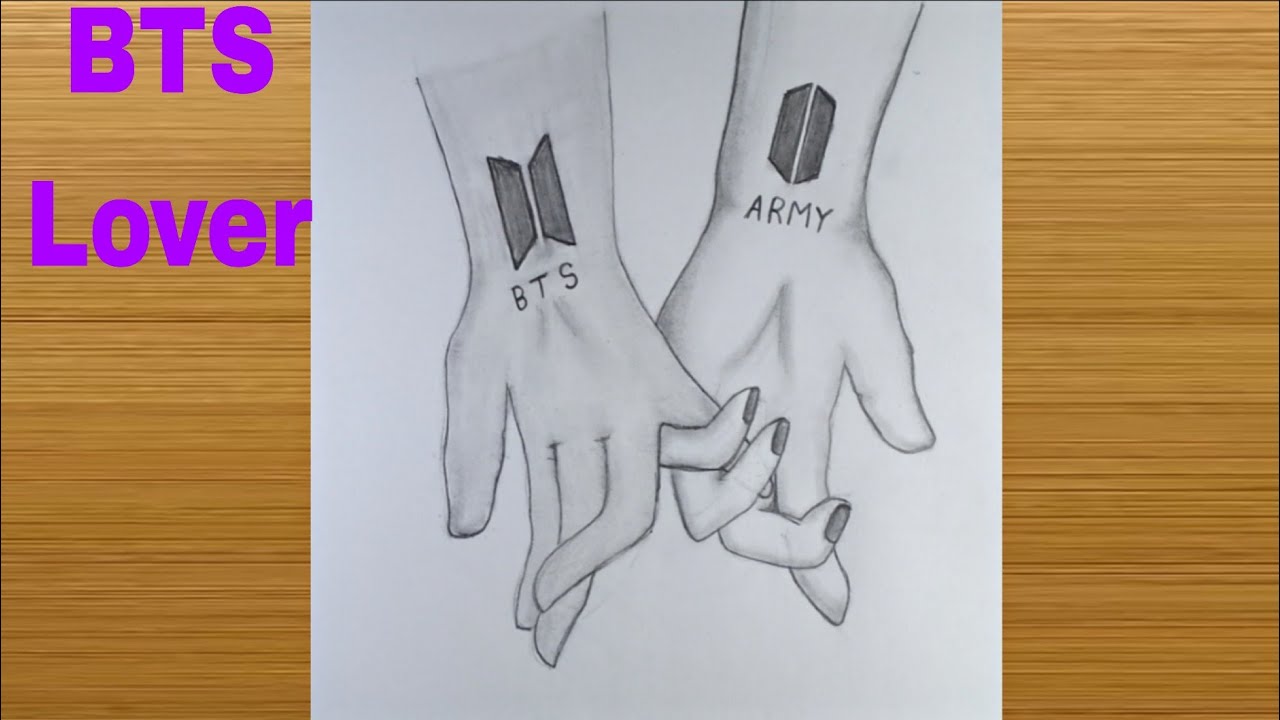 BTS army hand drawing ||   BTS pencil sketch idea || Kpop drawing easy