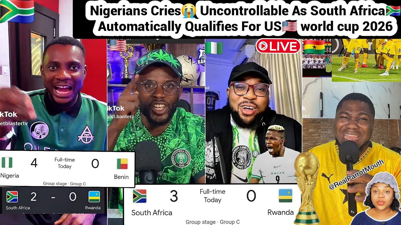 В прямом эфире‼️ Нигерийцы🇳🇬 плачут😭 после того, как сборная ЮАР🇿🇦 автоматически получила право н...