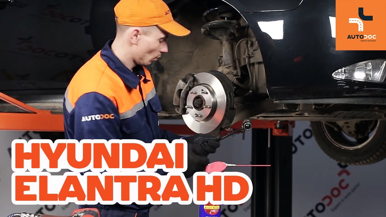 Kuinka vaihtaa etu koiranluu eteen HYUNDAI ELANTRA HD -merkkiseen autoon OHJEVIDEO | AUTODOC