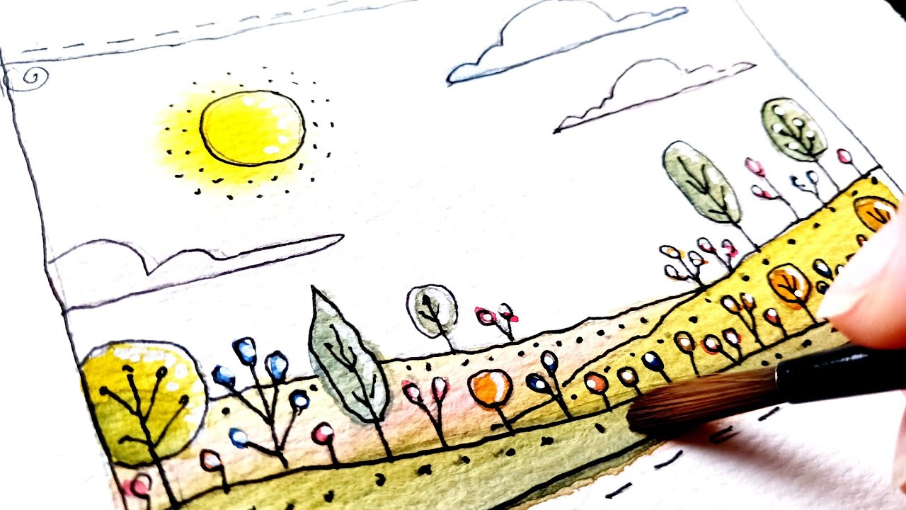 Whimsical Landscape | Beginner-Friendly Watercolor Lesson