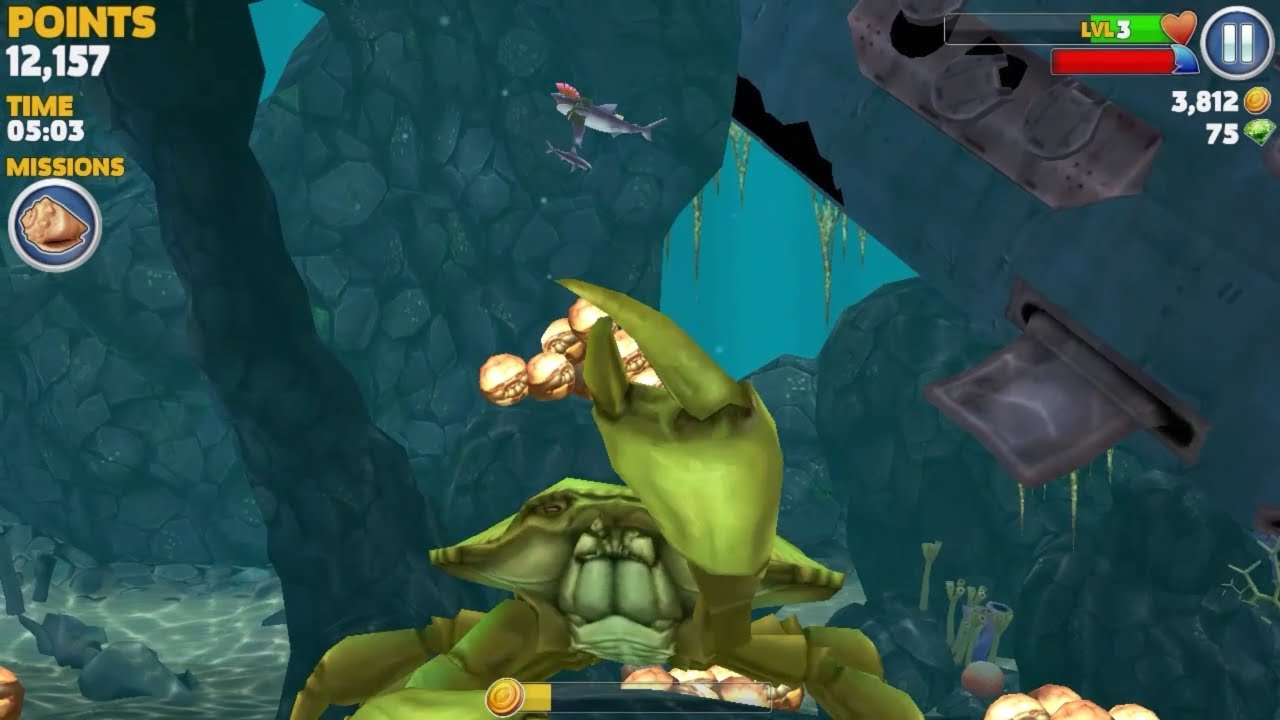Hungry Shark Evolution - Crab Boss vs Mako Shark