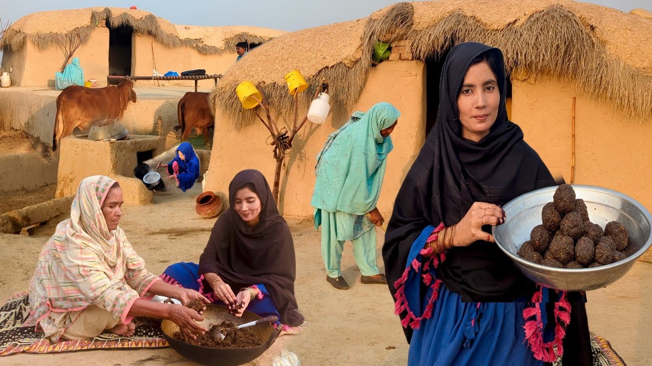 Very Beautiful Village Woman Morning routine in Desert ||Traditional Cooking Village Life Pakistan