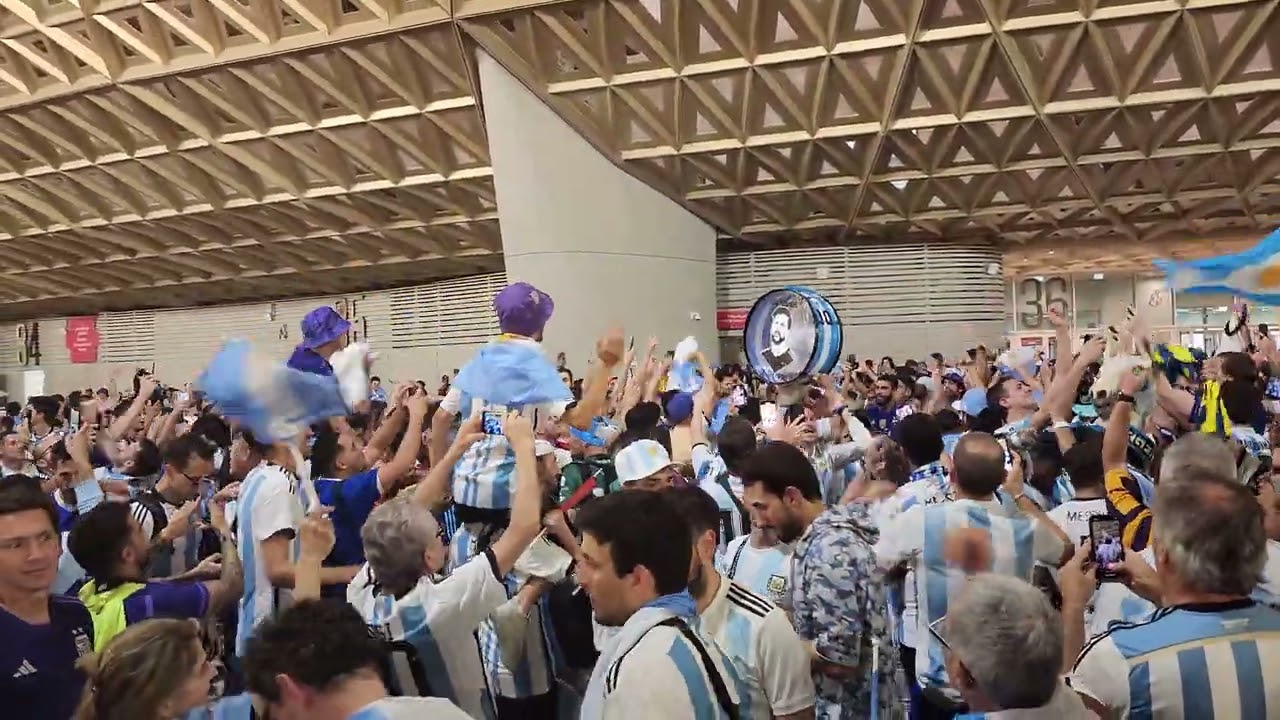 Argentina fans outside the stadium - vamos Argentina
