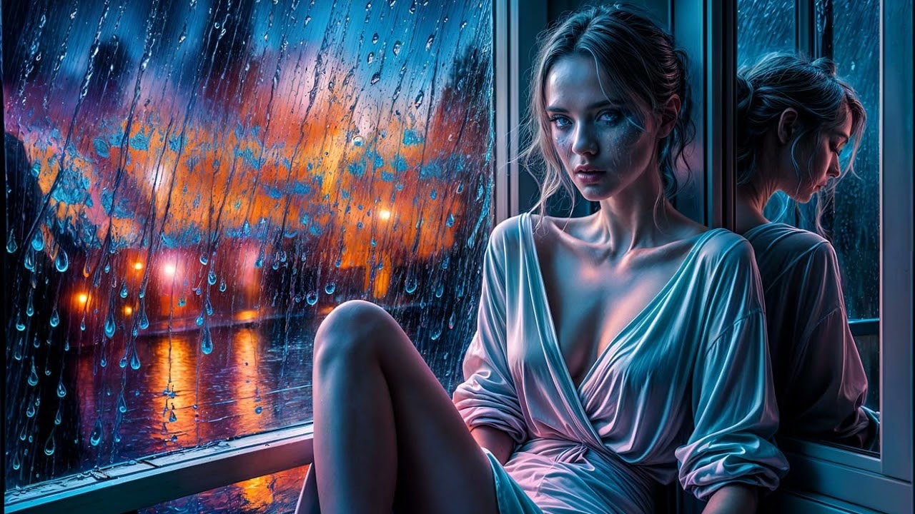 LOFI AMBIENCE HEAVY RAIN ON WINDOW. RELAXING RAIN 🌧️🌧️FOR DREAMS.