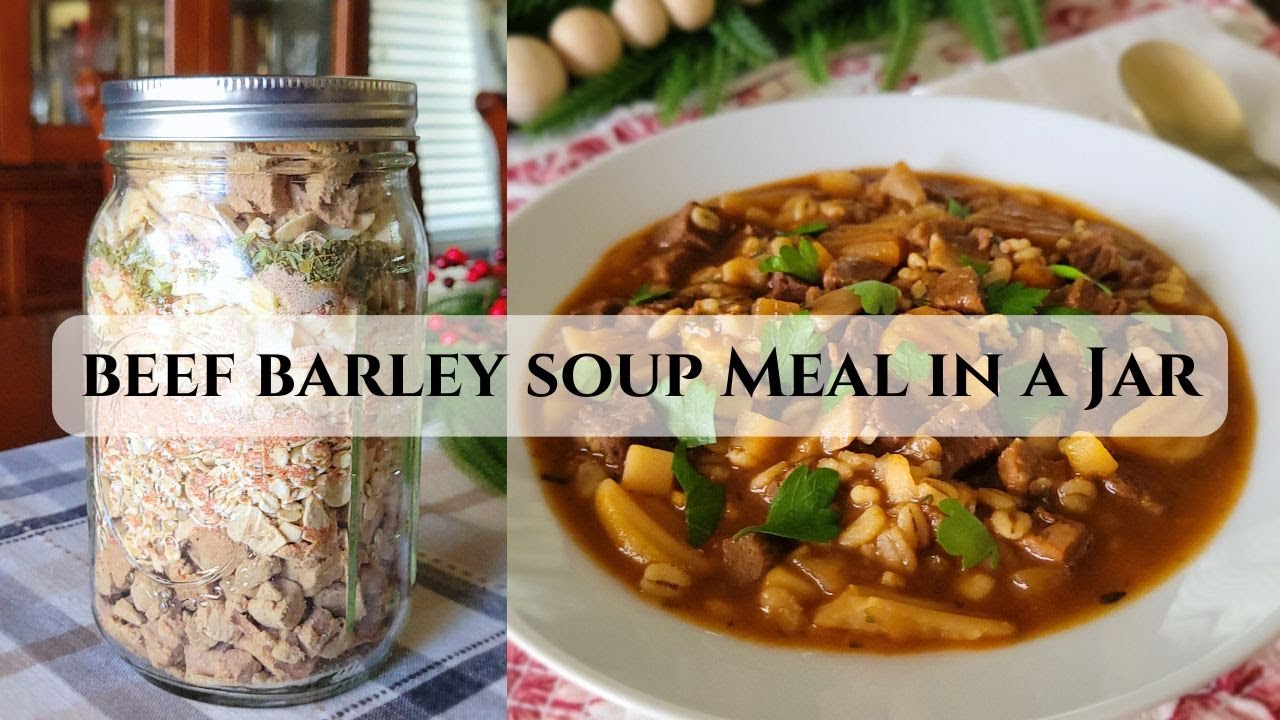 Beef Barley Soup Meal in a Jar w/ Freeze Dried Ingredients