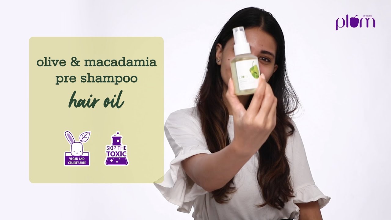 How to use Olive & Macadamia Nutri-Shield Pre-Shampoo Hair Oil | For Damaged Hair | Plum Goodness