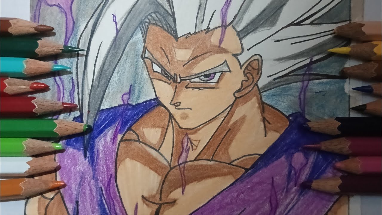 Gohan drawing colouring video
