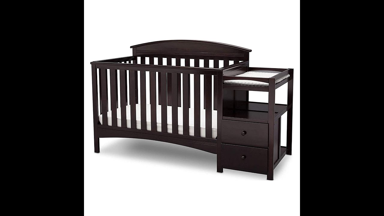 BABY CRIB Delta Children Abby Convertible Crib and Changer, Dark Chocolate