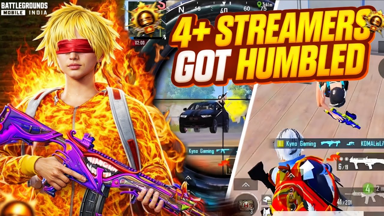 4 Streamers Got Humbled😶‍🌫️ Kyno vs Streamers + Intense Clutches In Conqueror Lobby 🔥