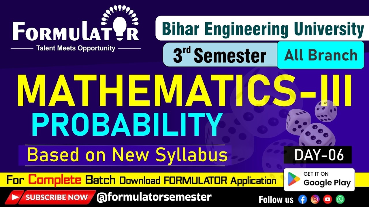 BEU 3rd Sem Maths-III | Probability | Important Concepts | Day-06 Unit-03