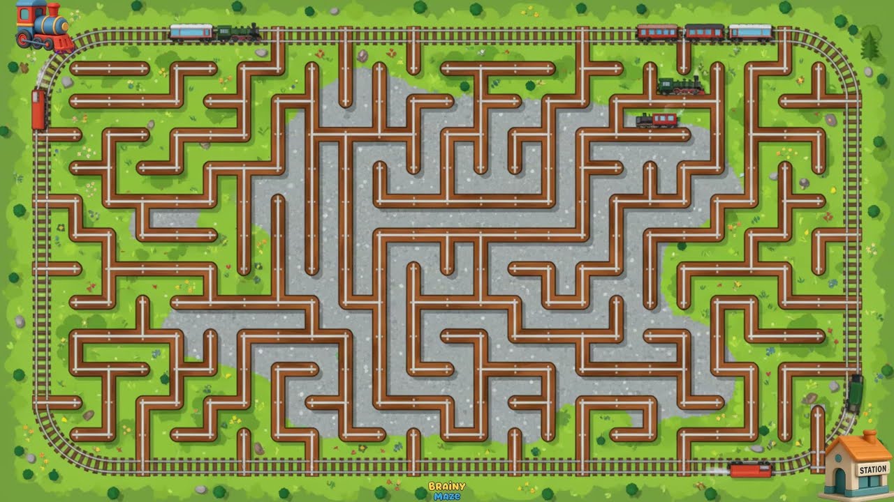 Maze Game Challenge | Solving the Train Theme Maze Puzzle Animated  Solution Labyrinth