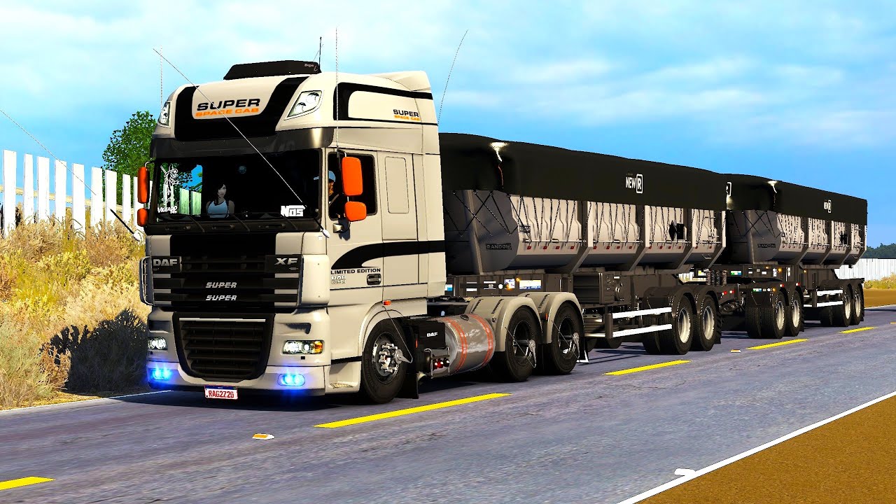 Carregamento Dinamico Sója (54 t) DAF 105/560CV Rodocaçamba Levtec Rossetti Ets2 V1.57