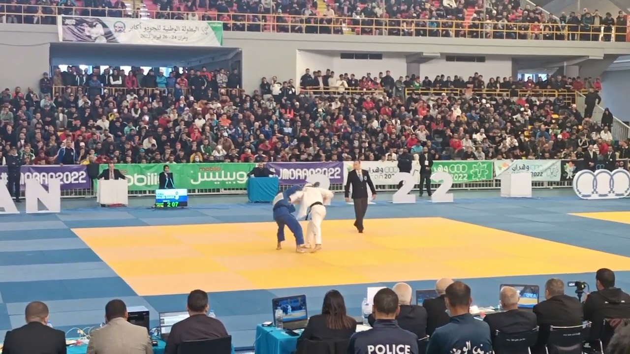 نهائي البطولة الوطنية للجيدو في وزن أقل -73 بين المصارع إدريس مسعود والمصارع أسامة جدي