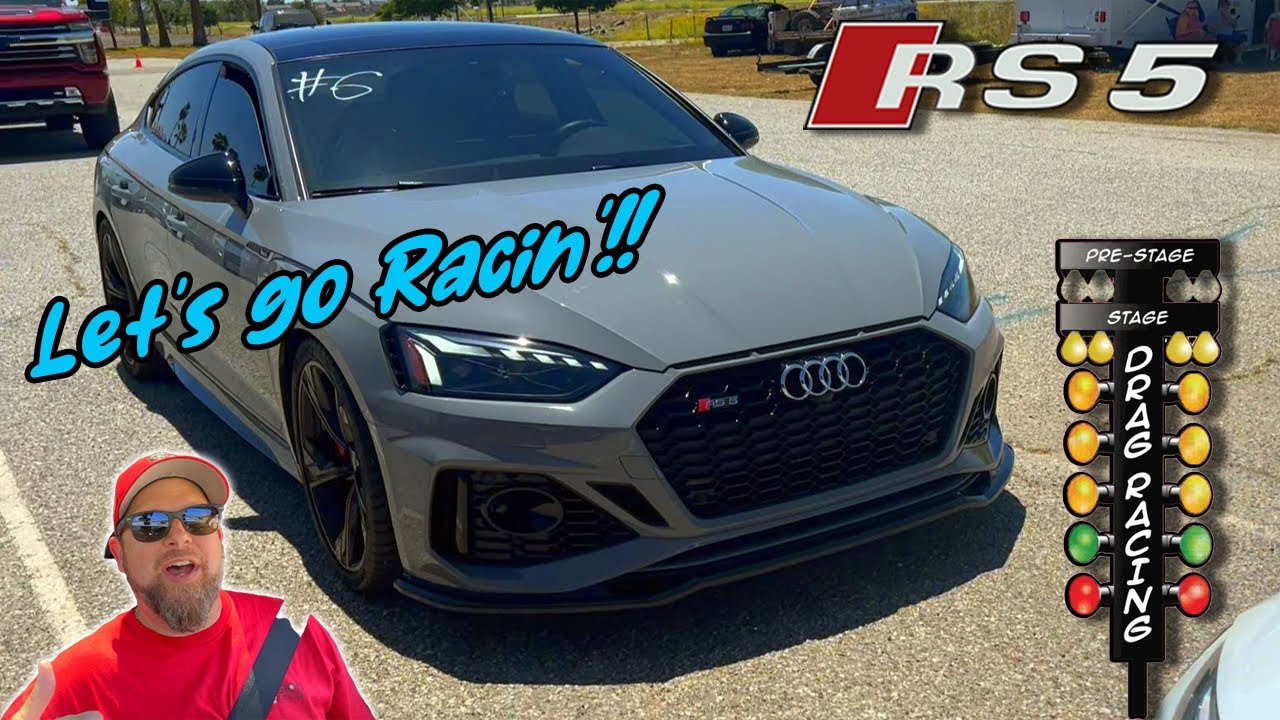 Audi RS5 Sportback Drag Race Plus Stage 2 TCU Tune Testing at Street Legal Dragway