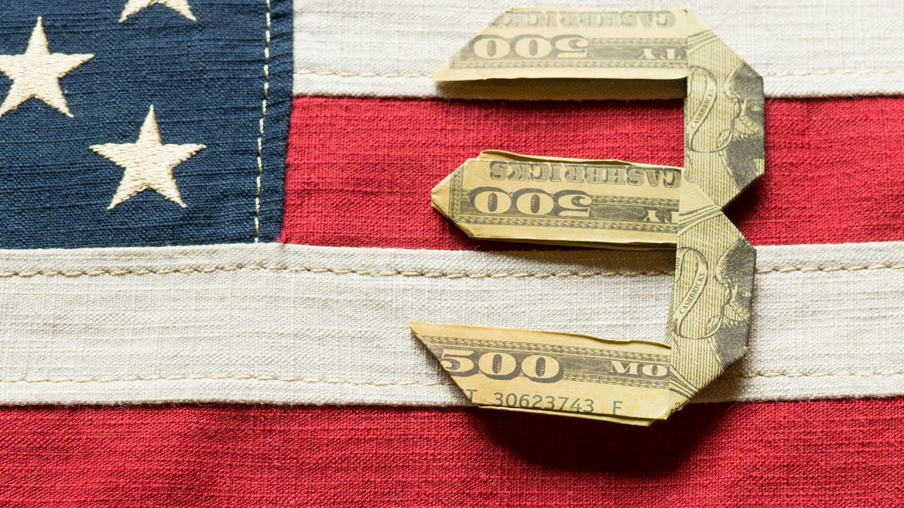 Dollar origami NUMBER 3 - how to fold numbers out of money # 3/10