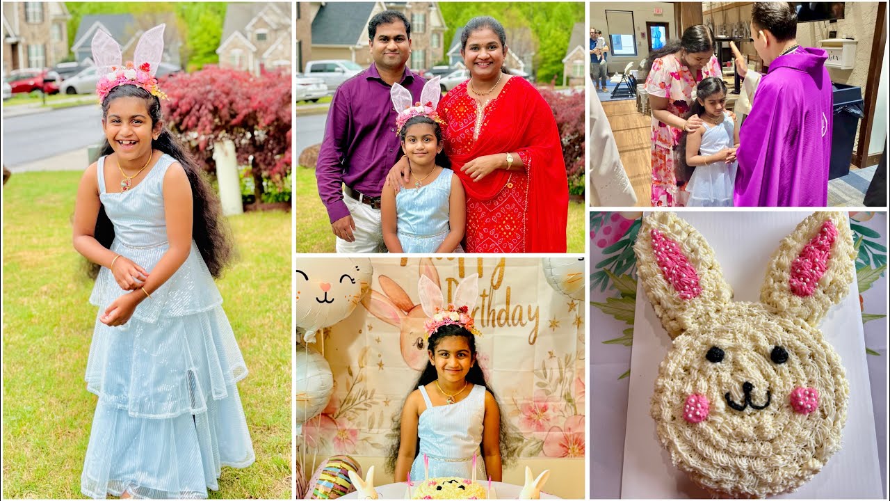 Lia ooda birthday vlog - Birthday bunny cake making- House cleaning -  Return gift packing