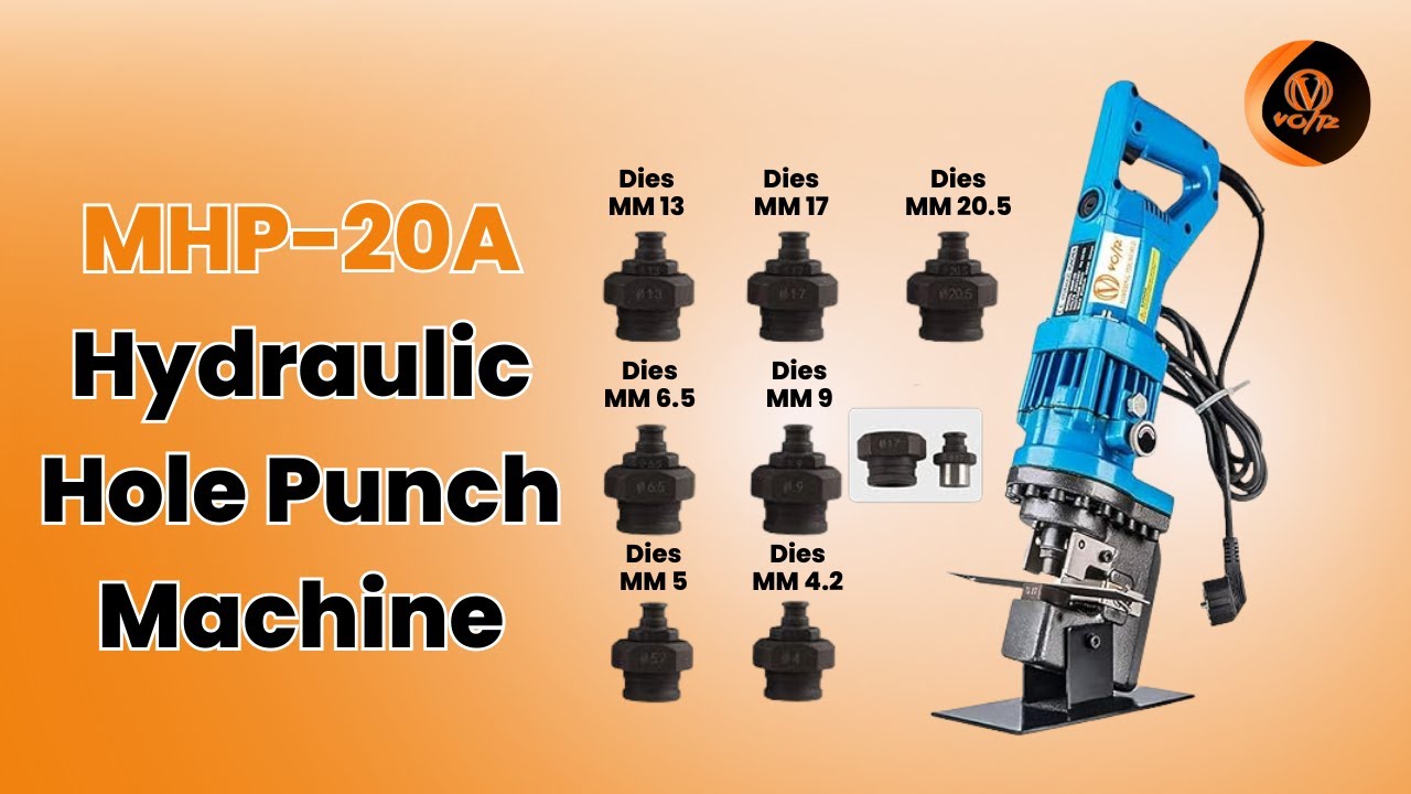 Buy Voltz MHP-20A Hydraulic Punching Tool | 1200W Metal Hole Puncher 4–20.5mm (7 Dies)