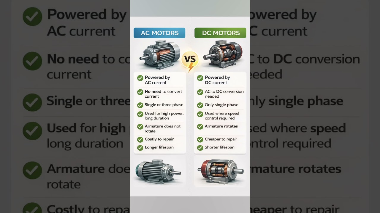 AC vs DC Motors Explained 🔧⚡