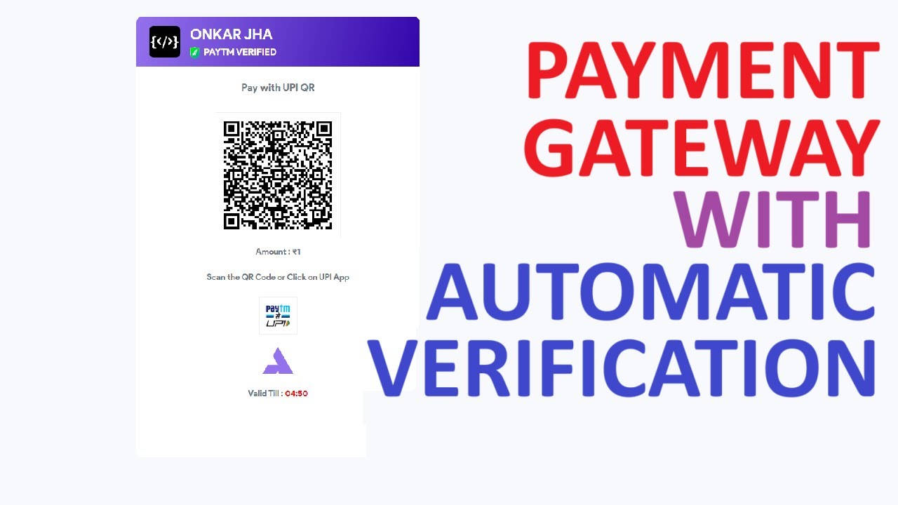 [ SOURCE CODE ] Custom UPI based payment gateway system | UPI QR Payment | auto verify | No Api