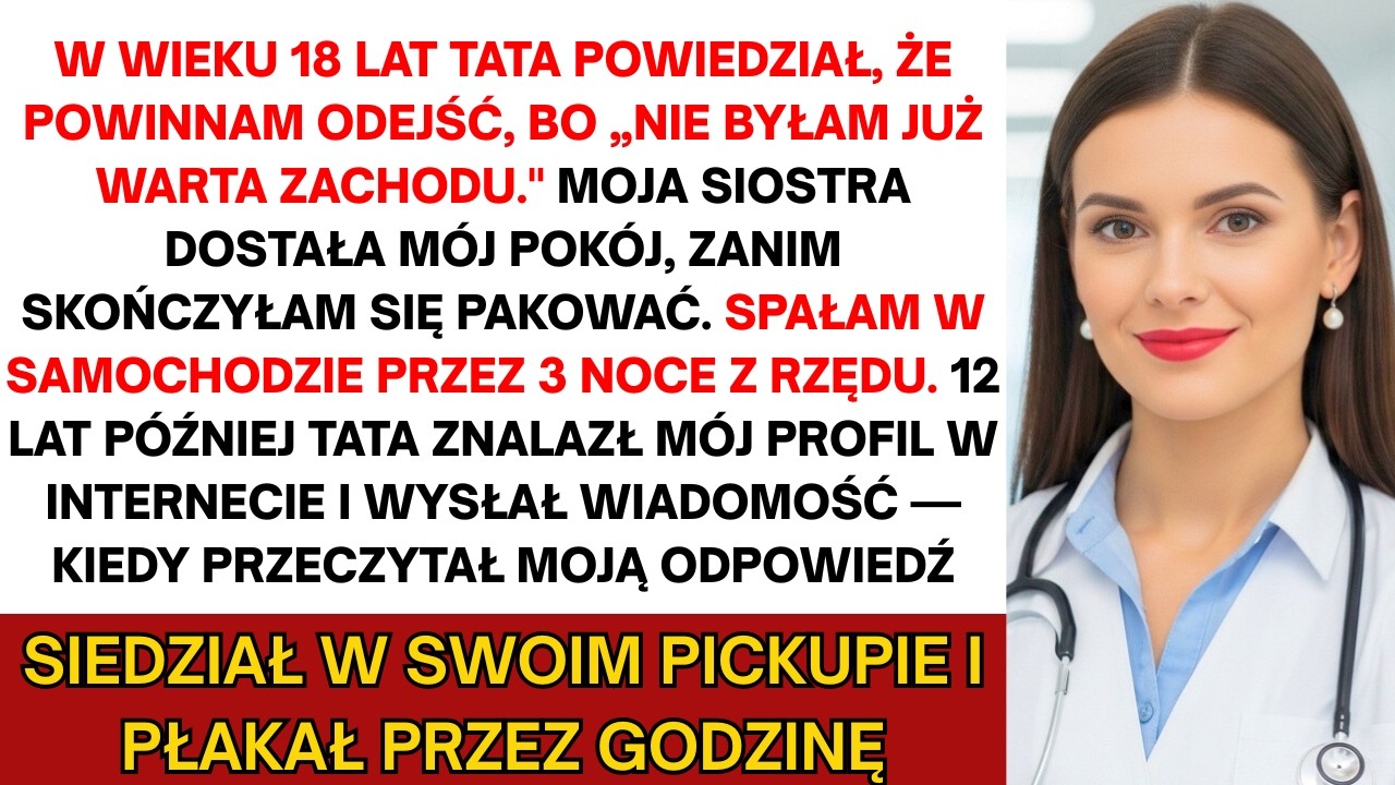 Siostra mnie wrabiła, tata wyrzucił mnie w 18—12 lat później przeczytał odpowiedź i się załamał