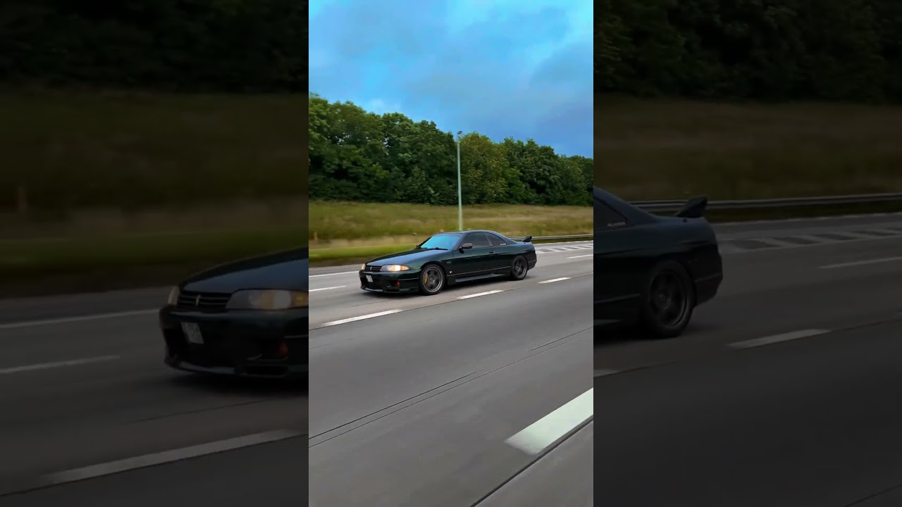 Cruizing on the highway 🫶🏼 #nissan #nissangtr #nissanskyline #r33 #djiosmo #godzilla #jdm