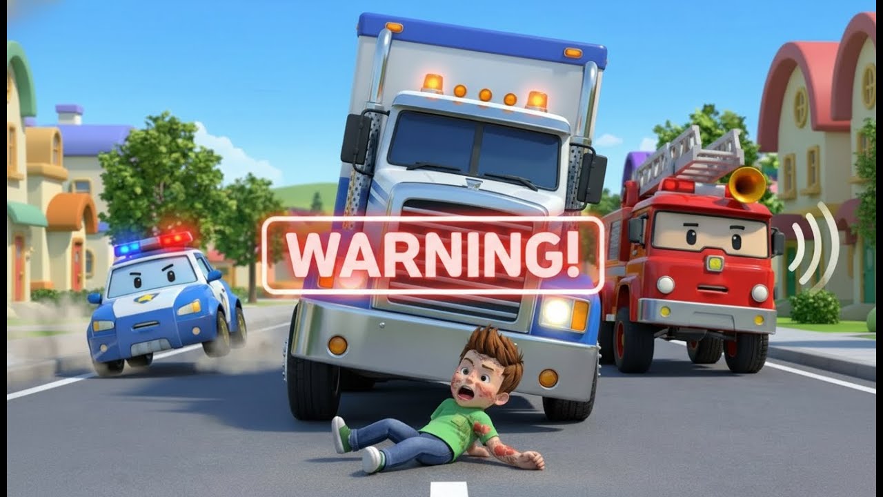 Truck Blind Spot vs. Kevin's Life | How Poli Stops a Dangerous Accident 🚨
