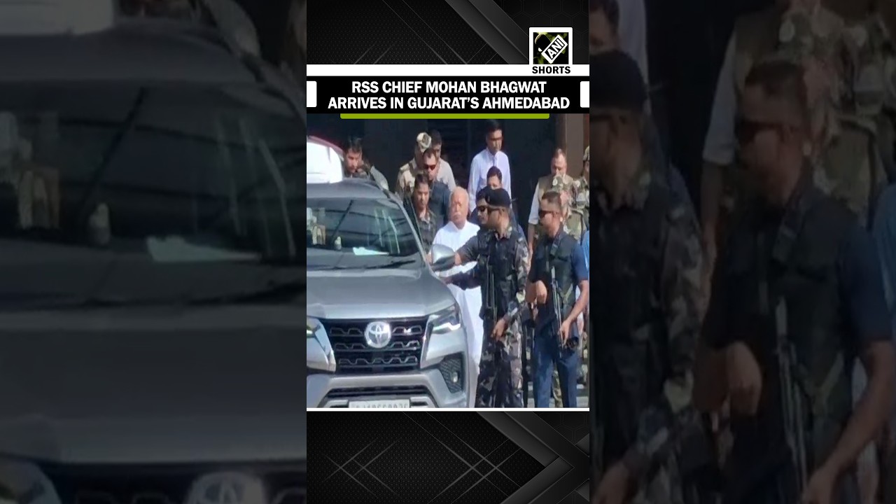 RSS Chief Mohan Bhagwat arrives in Gujarat&rsquo;s Ahmedabad