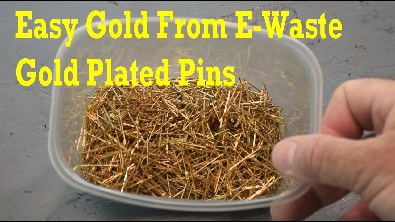Easy Gold From E-Waste: Jani's Gold Plated Pins #gold #chemistry #refining #ewaste #scrap