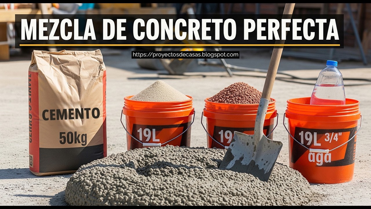 Cantidad de Arena, Grava y Agua Para Colar una Trabe o Columna | Mezcla con 1 Bulto de Cemento 50 Kg