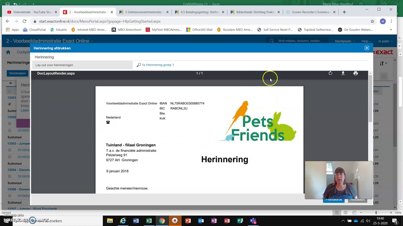 Pets & Friends examentraining debiteuren administratie WP3
