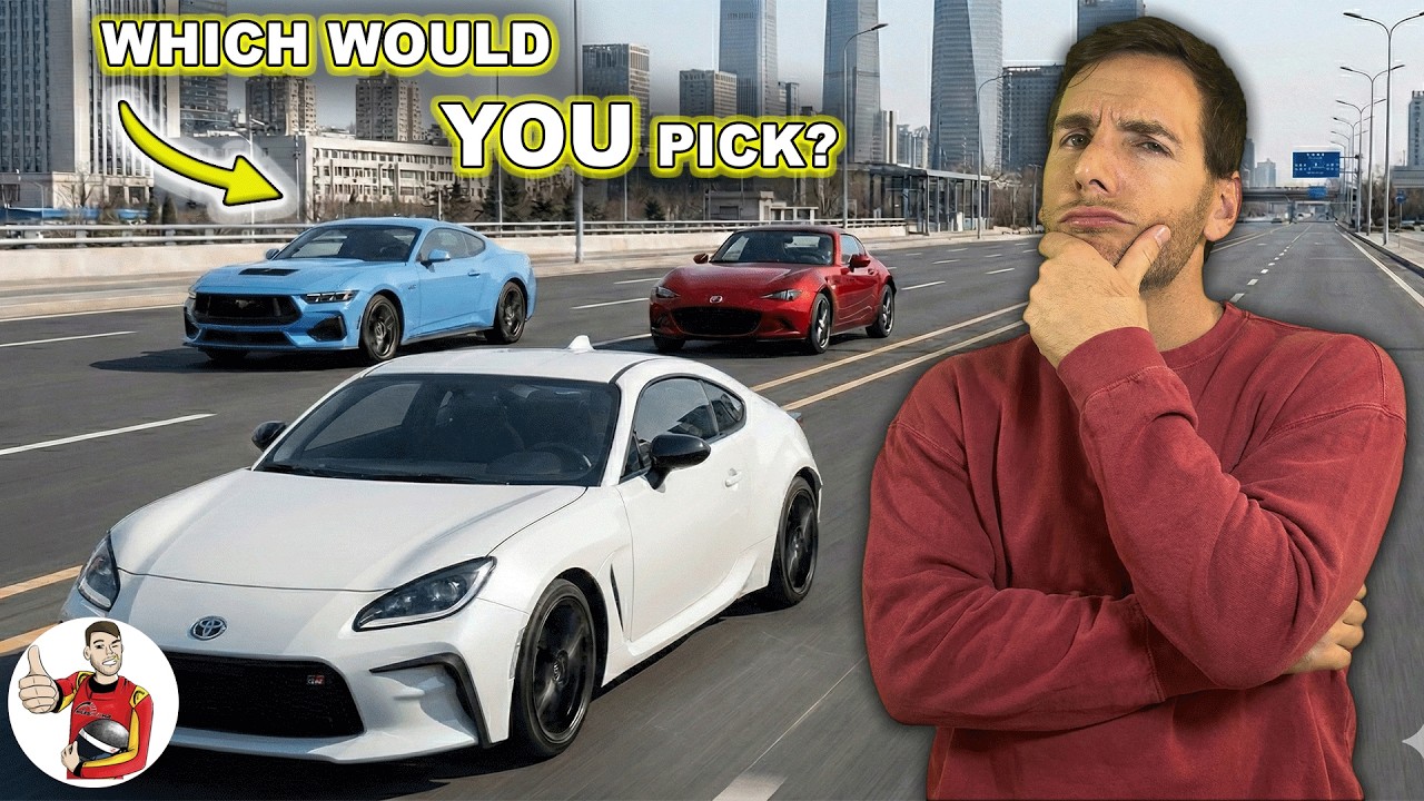 Affordable Sports Car Comparison: Miata v GR86 v Mustang GT (POV)