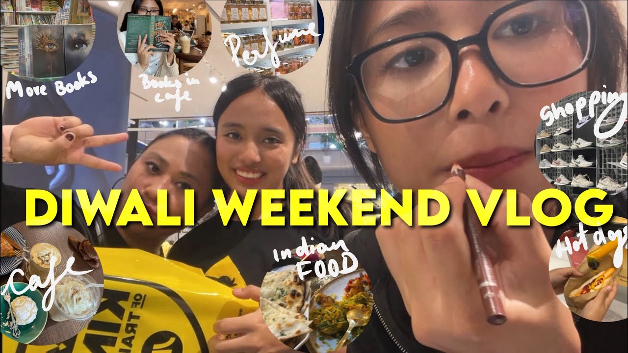 DIWALI WEEKEND VLOG🪔🇮🇳| cafe vlog ☕️🥐 Indian food 🥘 failed shopping 🛍️ closet cleaning 🧹
