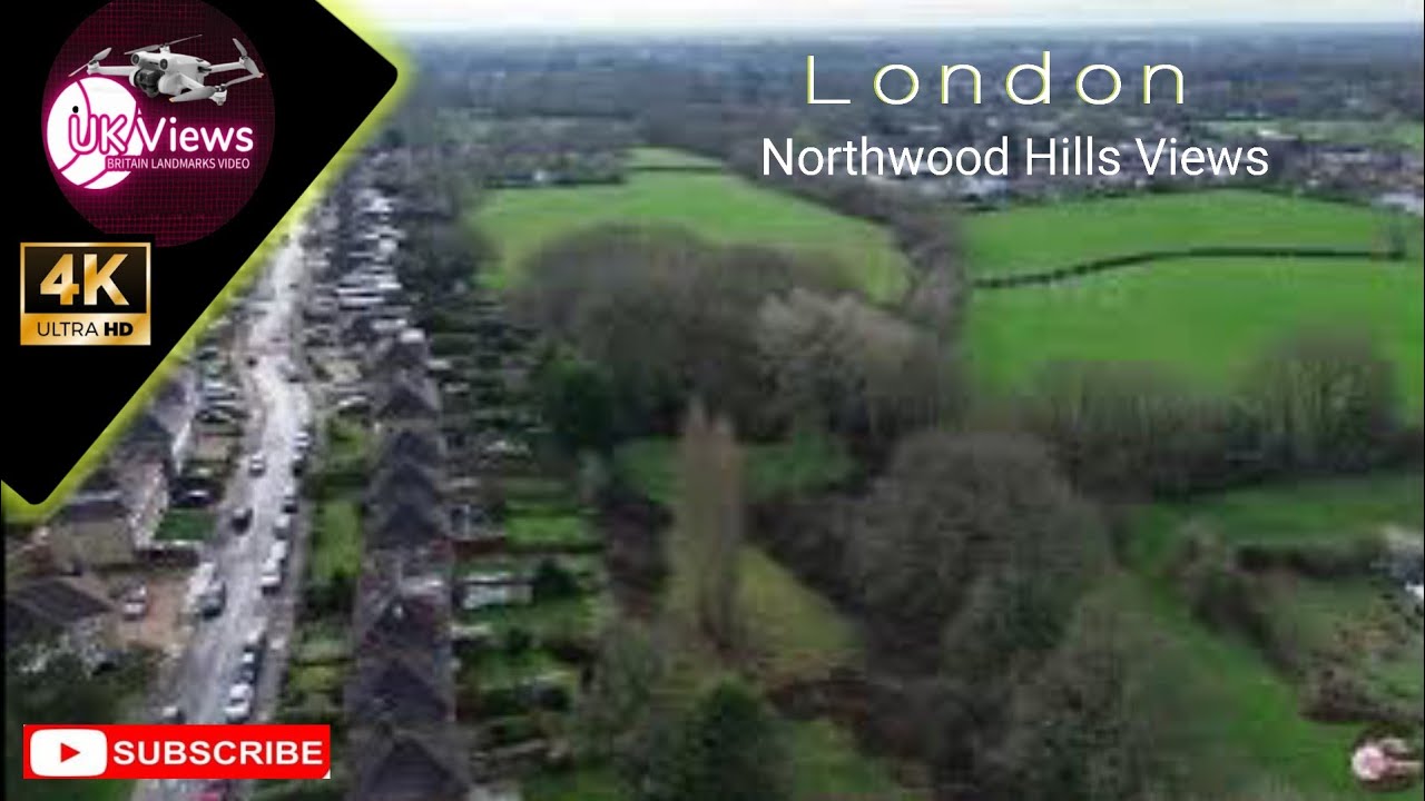 London Northwood Hills view | Drone Aerial Relaxation 4K UHD Video Mar 2024 | England 🇬🇧