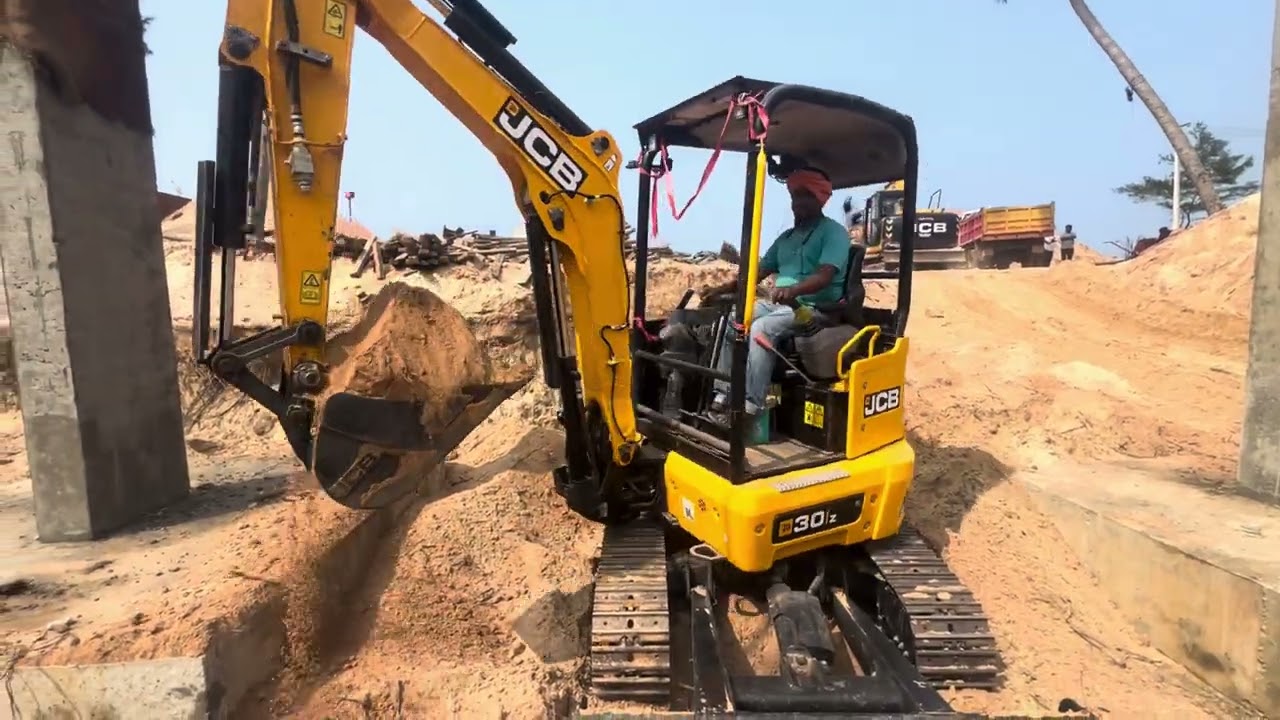 Popular JCB 3DX JCB js81 JCB mini excavator 30z  Tata 407 working 