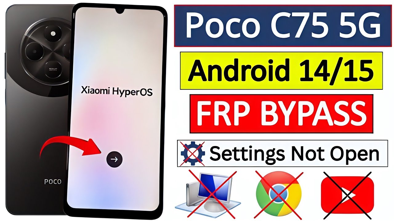 POCO C75  5G FRP Bypass Without PC | 100% Working Trick 🔐 POCO C75 5g Frp Bypass new method 