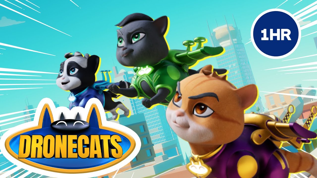 🕰️ DRONECATS: 1 HOUR LONG! 😸 | Superhero Cartoon | 20
