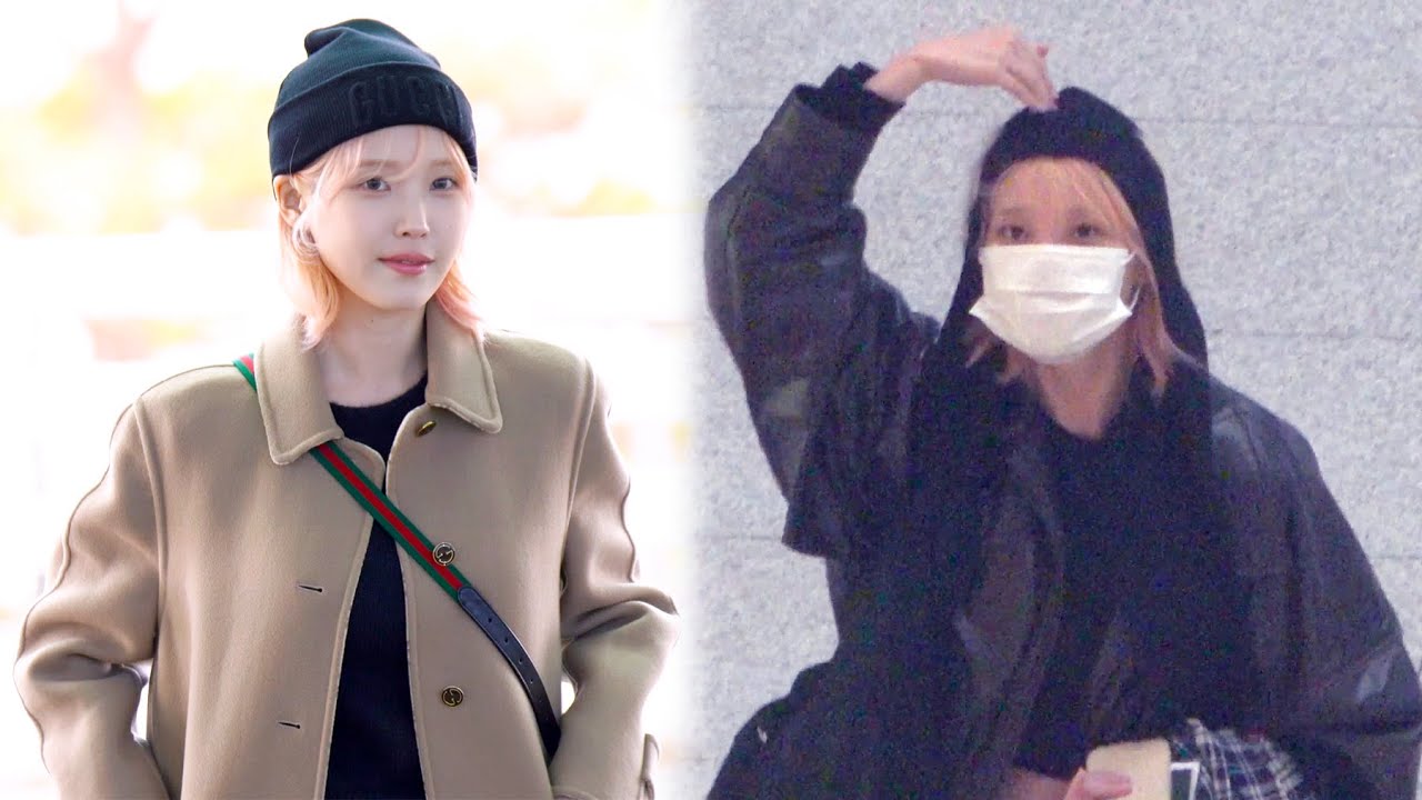 240111 '러블리 핑크 머리' 아이유(IU) 출국 직캠 @인천공항