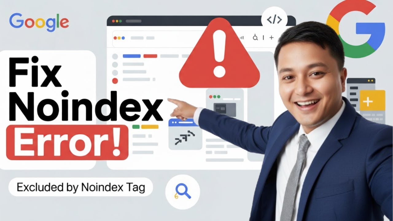 Fix &ldquo;Excluded by &lsquo;noindex&rsquo; Tag&rdquo; Error in Google Search Console |  SEO Tutorial