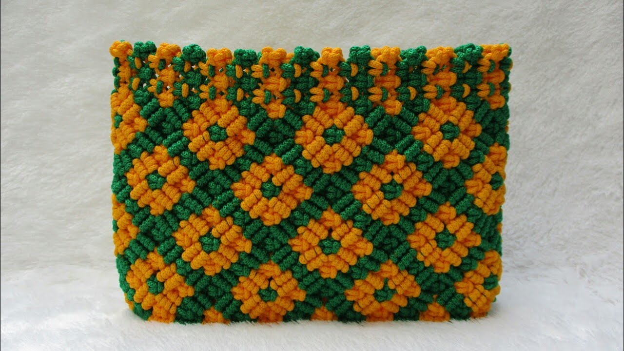 Tutorial Tas Tali Kur Motif Bunga (Part 2) - Macrame Bag Tutorial With Flower Pattern