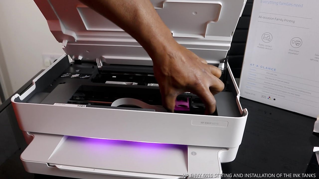 HP ENVY 6010 SETTING AND INSTALLATION OF THE INK TANKS